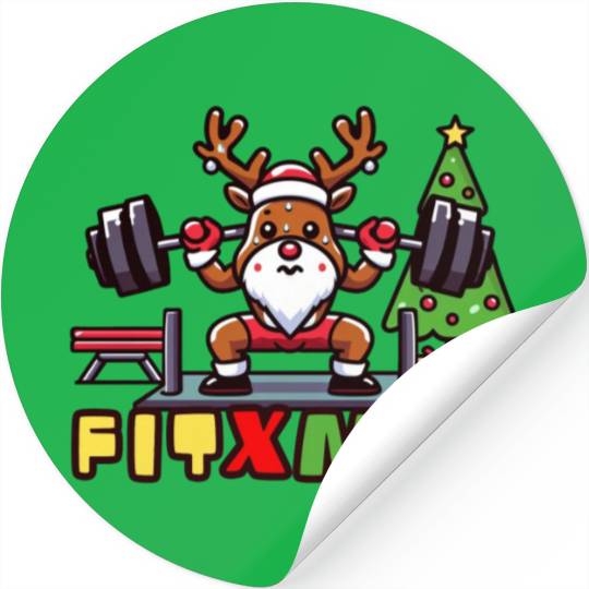 fit xmass, funny christmas reindeer Stickers