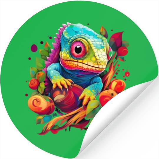 Cute Chameleon for Lizard Pet Lover Stickers