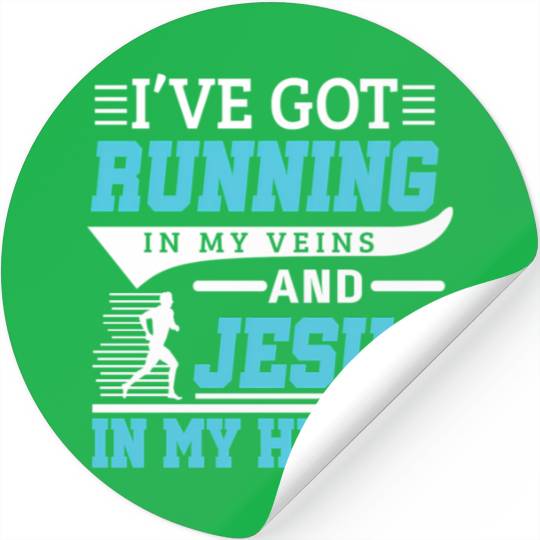 Running And Jesus Fitness Workout Cardio Christian Stickers