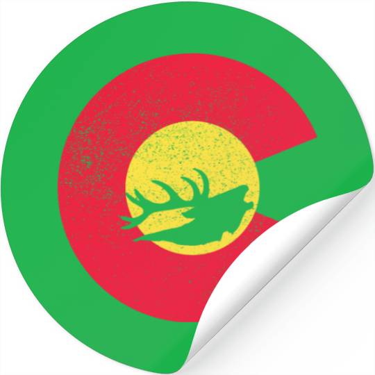 Colorado Flag Logo Elk Hunting Stickers