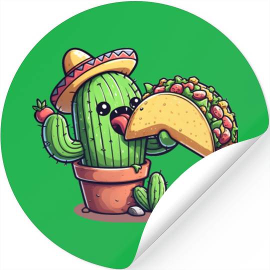 Mexican taco cactus Stickers