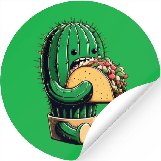 Mexican taco cactus Stickers