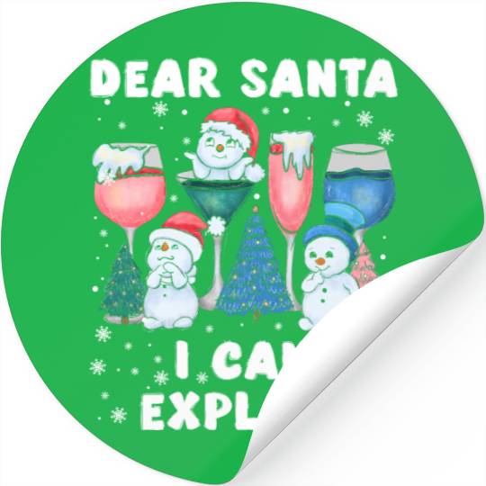 Schneemann Dear Santa I can Explain Funny Stickers