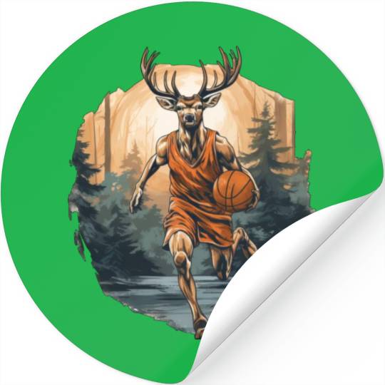 Basketball player deer Stickers
