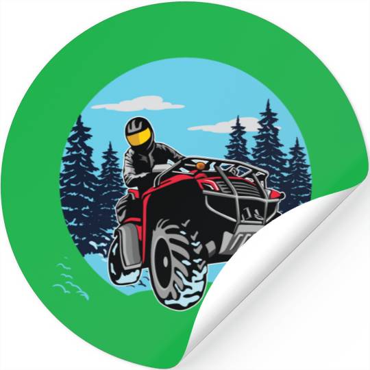ATV/Quad "Winter Riding" style logo. By "Hey Day" Stickers