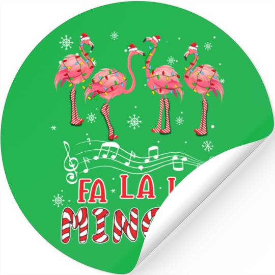 Candy Cane Flamingoes Fa La La Mingo Flamingo Stickers