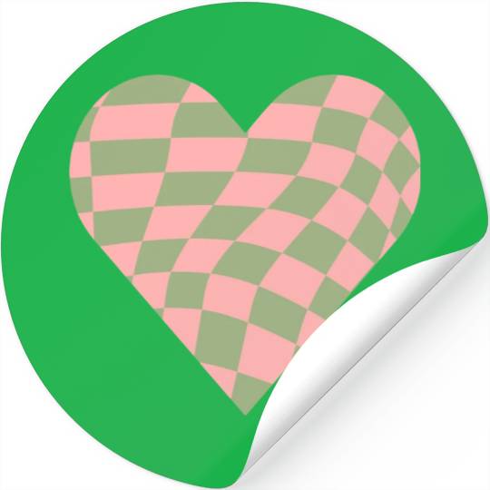 Checkered Heart Stickers