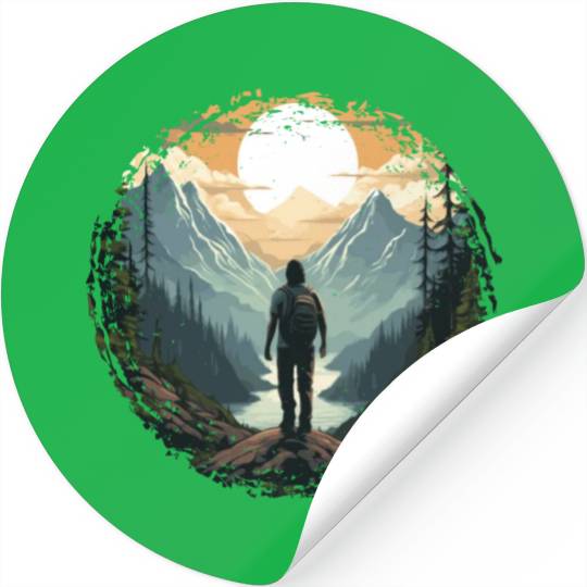 Forest nature trekking adventure Stickers