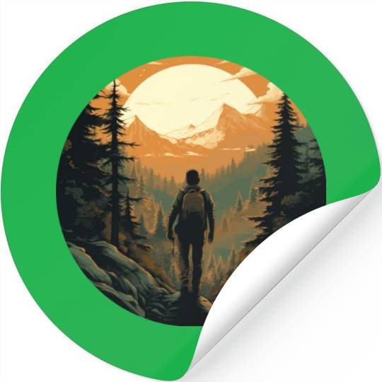 Forest nature trekking adventure Stickers