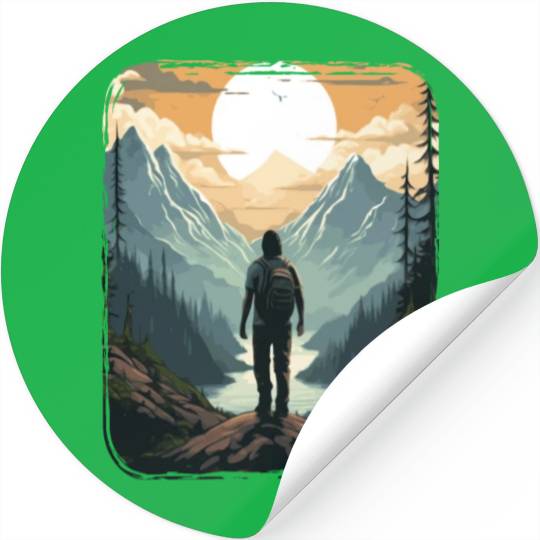 Forest nature trekking adventure Stickers
