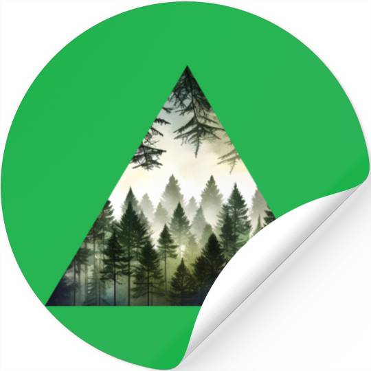 Geometric Forest Triangle Stickers