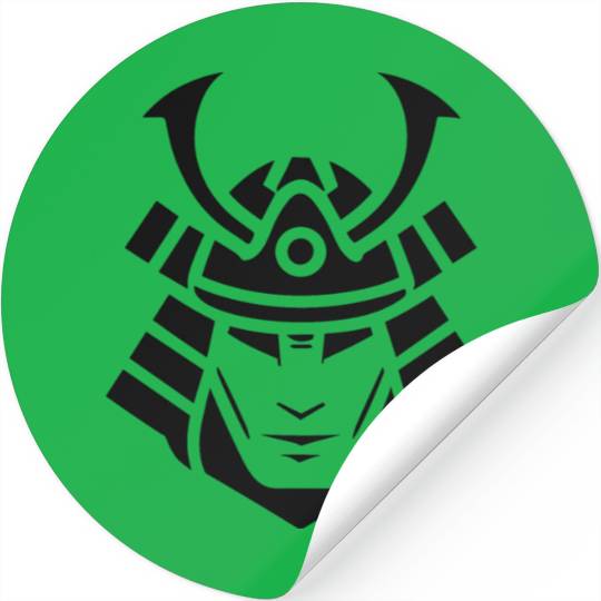 Samurai Helmet Logo Katana Swordsman Stickers