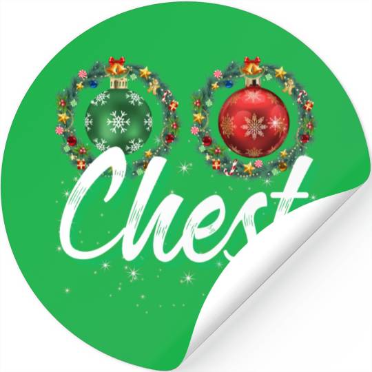 Chest Nuts Christmas Couple Funny Matching Stickers