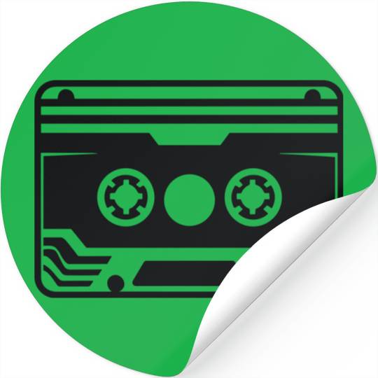 A vintage-inspired illustration of cassette tape Stickers