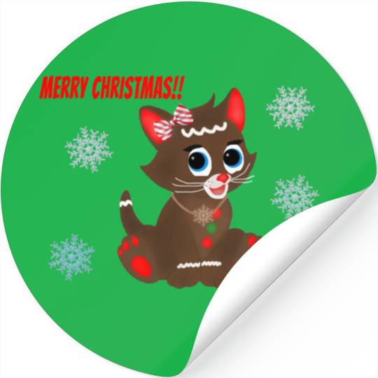 "Gingerbread" the Kitty (Snowflake Snuggliezz) Stickers