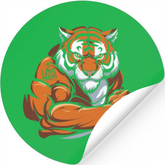 Tiger I Love Mom Stickers