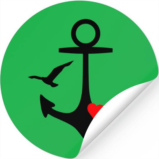 Anchor Heart Seagull Stickers