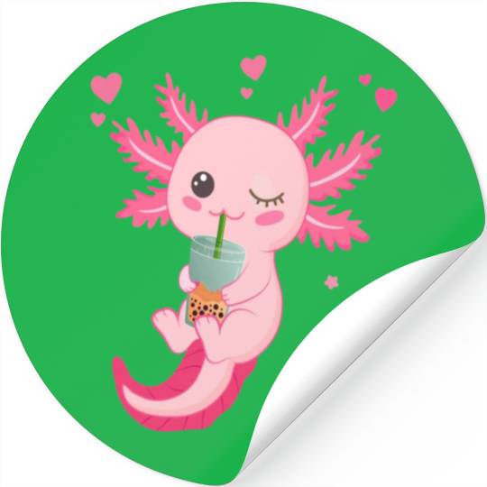Boba Tea Bubble Tea Milk Tea Axolotl Stickers