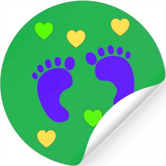 Gift for Baby Boy - Baby Feet With Hearts Stickers