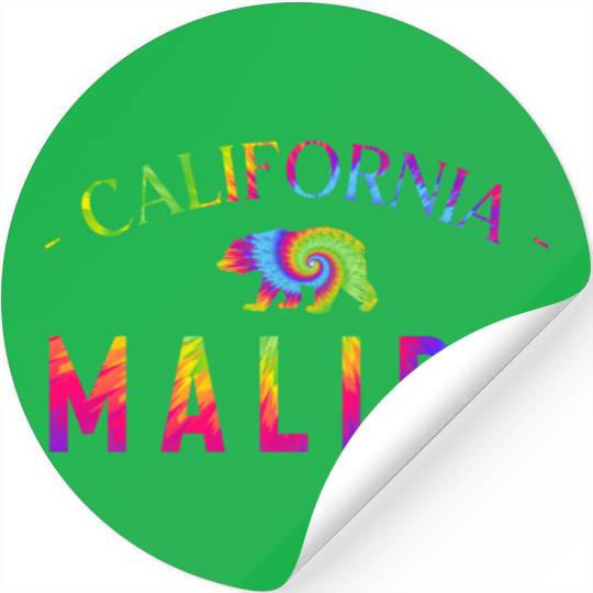 Malibu California Bicycle Club In a Tie Dye Design Stickers