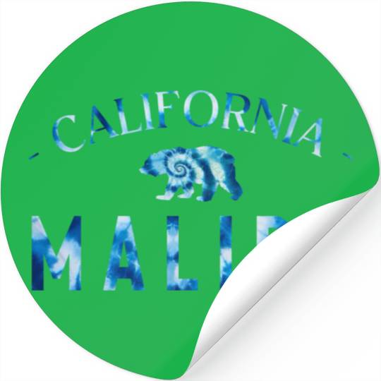 Malibu California Bicycle Club In a Tie Dye Design Stickers