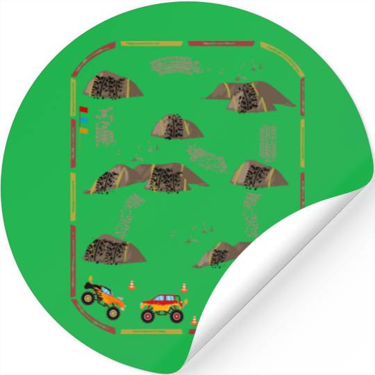 Lay Monster Trucks On Dad s Back Mat Road Car Race Stickers