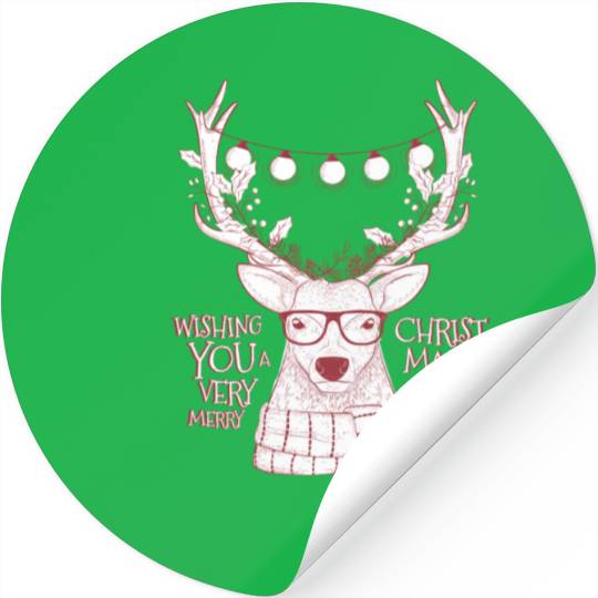 Santa Claus's reindeer - Happy Christmas Stickers