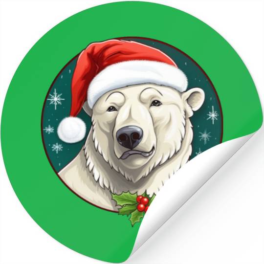 Polar bear Christmas Stickers
