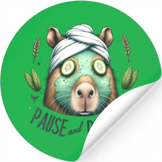 Pause and Pamper Capybara Spa Day Stickers