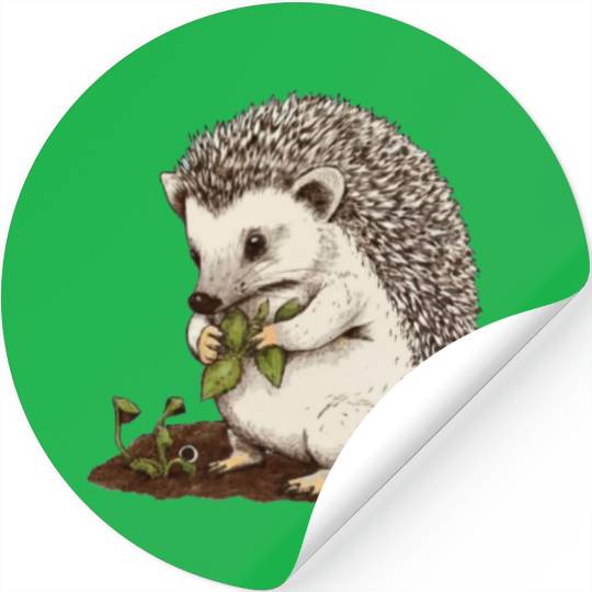 Hedgehog Gardener Stickers