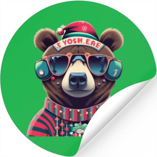 Christmas Bear Stickers