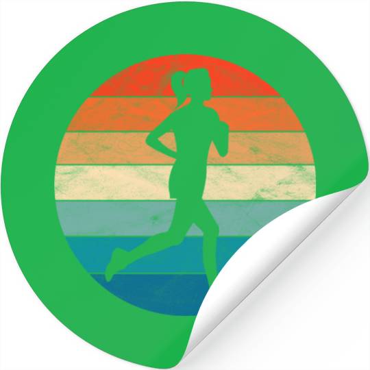 Woman Running Stickers