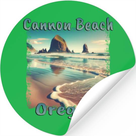 Cannon Beach, Oregon, USA - Relaxing Seaside Stickers