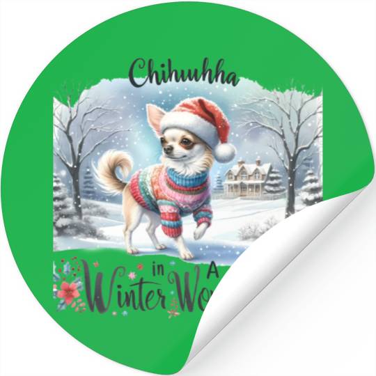 Chihuahua In a Winter Wonderland Stickers