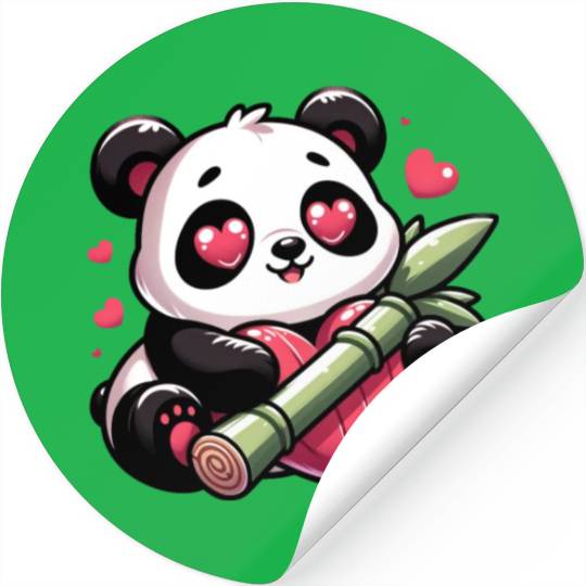 Panda Heart Eye Patches Valentine's Day Bamboo Stickers
