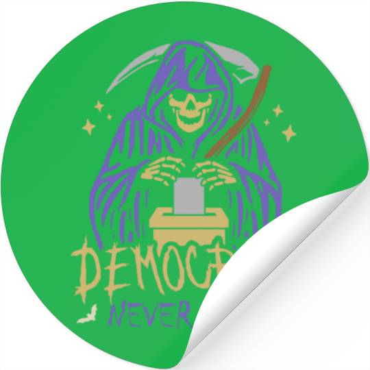 Democracy Never Dies Spooky Halloween Voting Meme Stickers