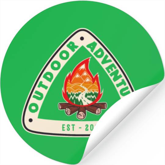 Outdoor Adventure Camper Camping Campfire Tent Stickers