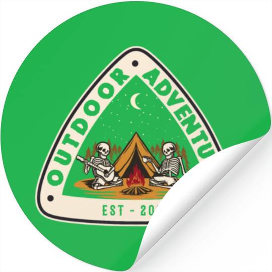 Outdoor Adventure Camper Camping Campfire Tent Stickers