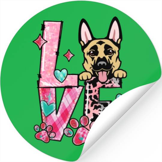 Bernese Collie Dog I Love My Dog Valentines Day Stickers