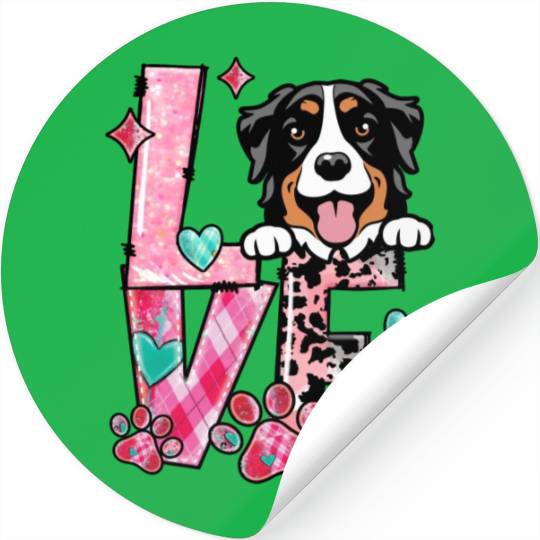 Belgian Malinois Dog I Love My Dog Valentines Day Stickers