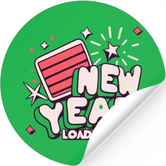 NYE New Year Loading Cheers To Festive New Year's Stickers