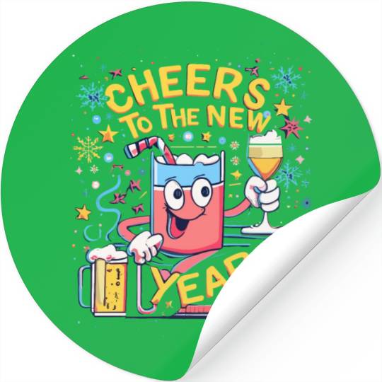 NYE Cheers To The New Year Happy Winter Holiday Stickers