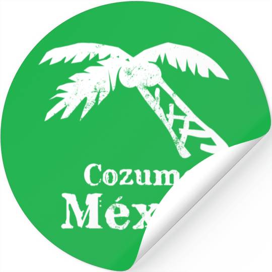 Cozumel Mexico Palm Tree Vacation Trip Beach Men Stickers