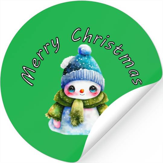 Merry Christmas cute snowman Stickers