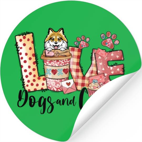 Pomeranian Dog Coffee Lover Dog Mom Valentines Da Stickers