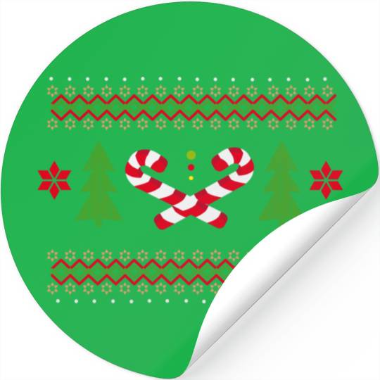 Candy canes pattern for Christmas Stickers