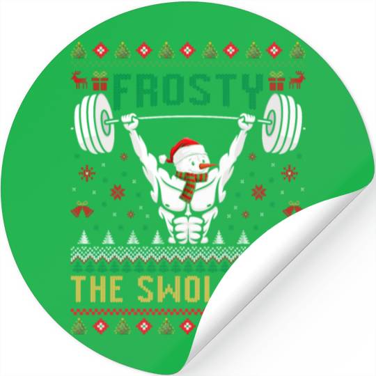 Frosty the Swoleman Fitness Snowman Gym Stickers