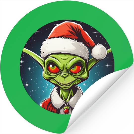 Alien Christmas Stickers