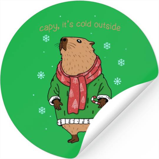 Capybara Winter Stickers