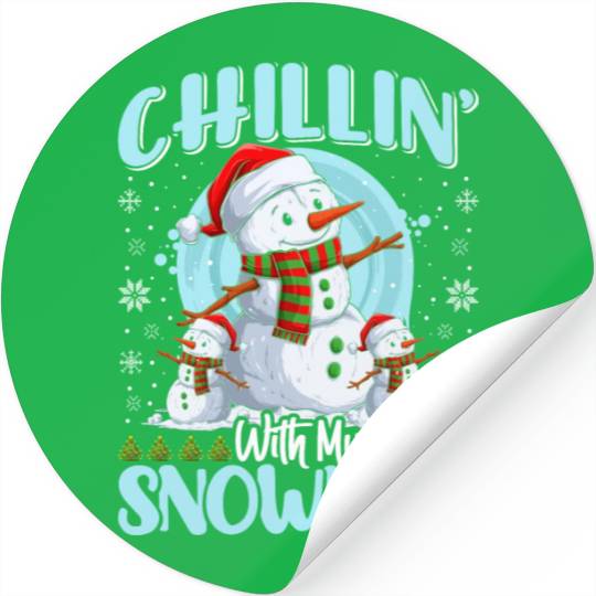 Snowman Chillin' with my Snowmies Snow Lover Stickers